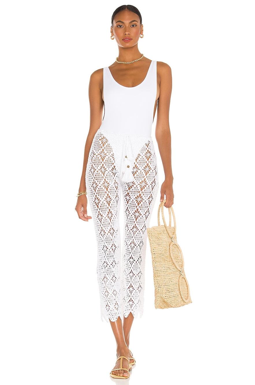 Tularosa Women's White Tulum Crochet Pant Women's Size XL NWT